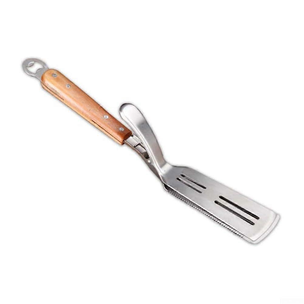 Multi-Purpose Grill Shovel With Oak Wood Handle For Outdoor Grilling And Serving Versatile Tool