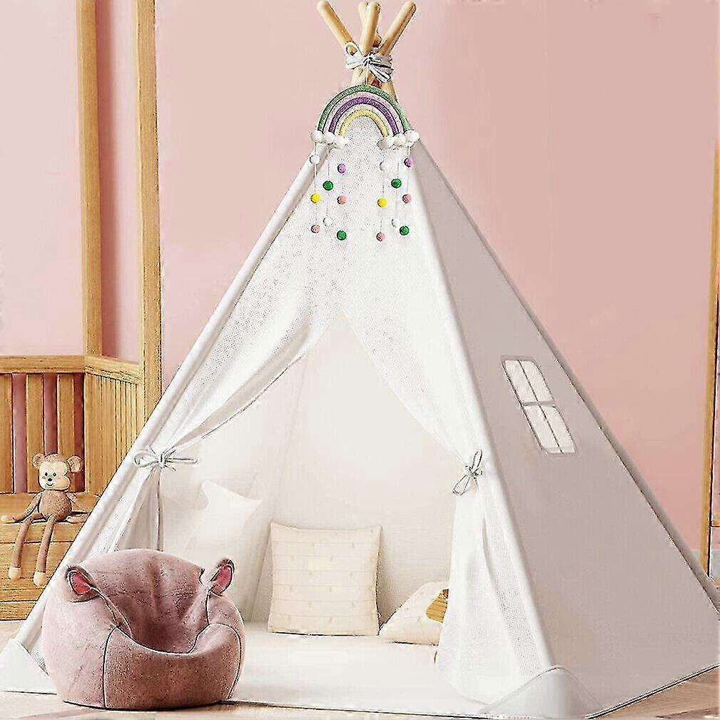 屋内/屋外の子供用プレイテント、木製フレームとTeepee Wigwamデザイン