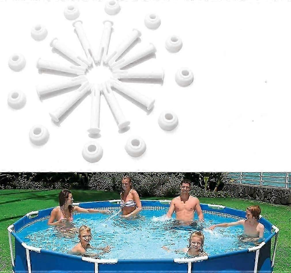 24 Pcs Plastic Pool Seal Pins And Rubber Seals,for Intex 13'-24' Round Above Ground Metal Frame Pools,rectangular Metal Frame Pools(24pcs,2.36in)