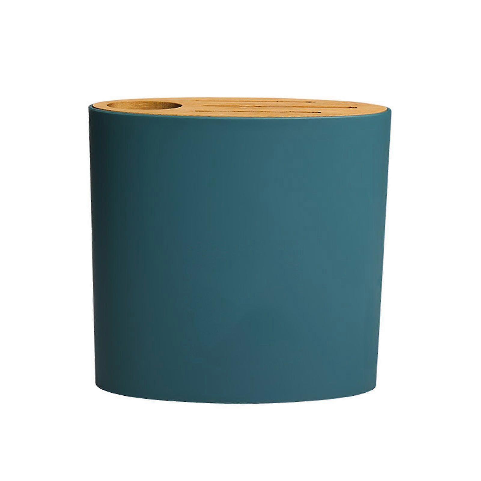 حامل كتلة سكين قابل للفصل متعدد الوظائف مع غطاء من الخيزران لسهولة التنظيف ، حل تخزين مثالي لمستلزمات المطبخ في شكل بيضاوي صغير 