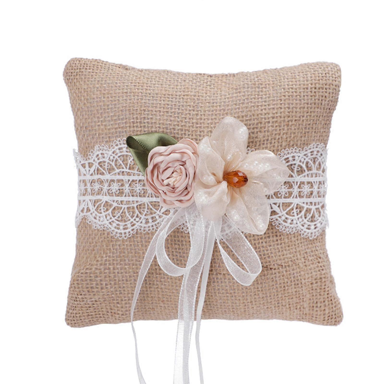 2025 Rustic Wedding Must-Have: Linen Ring Pillow