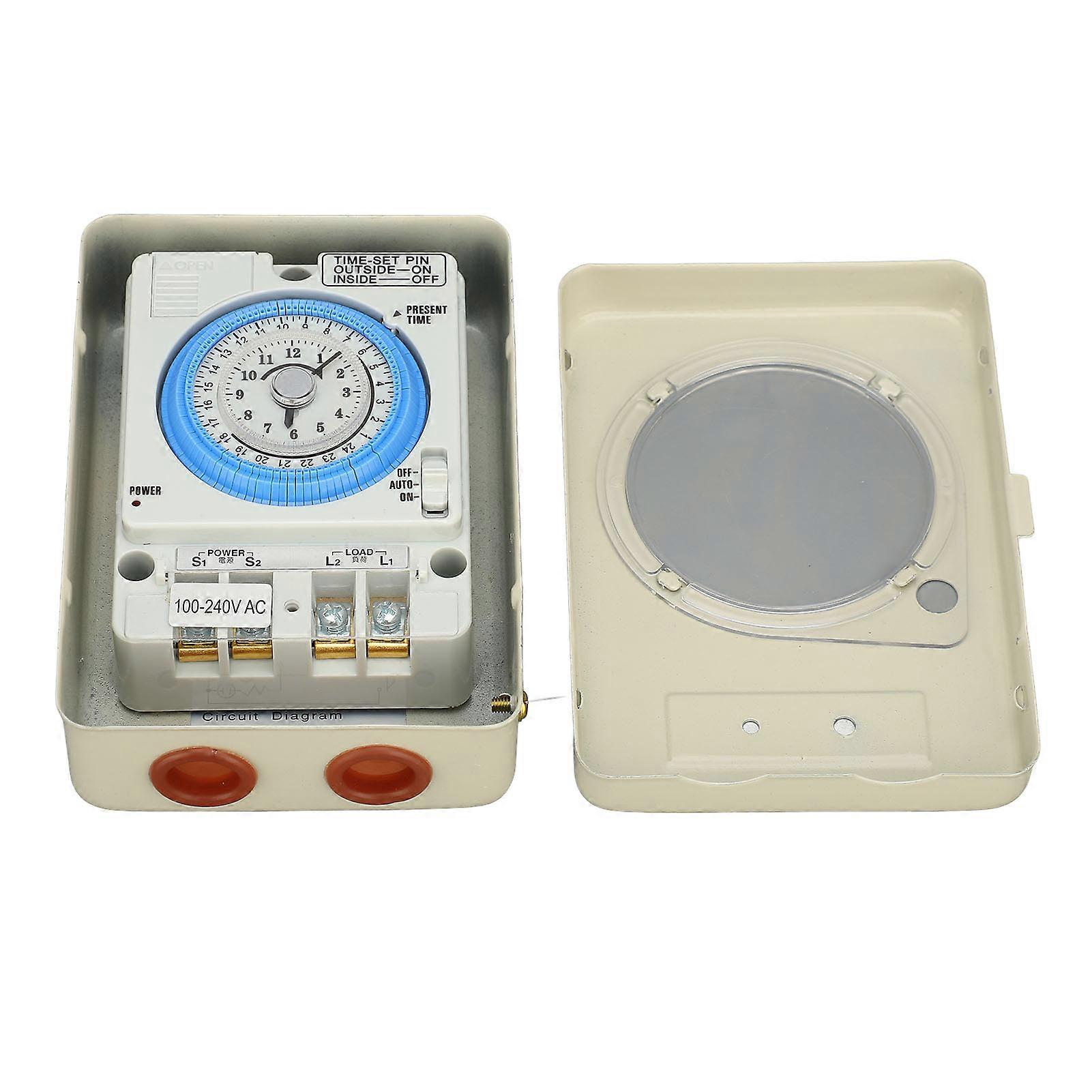 Mechanical Time Switch TB35N SPST 24 Hour 15 Minute Interval Mechanical Timer with Iron Shell for Outdoor 100‑240V 