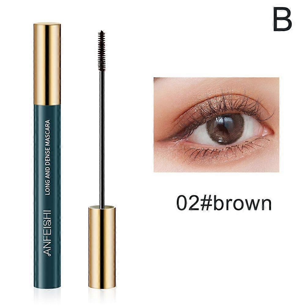 02-Brown (Green Tube) (B)$Colorful mascara no smudge waterproof long-lasting green tube curling green tube