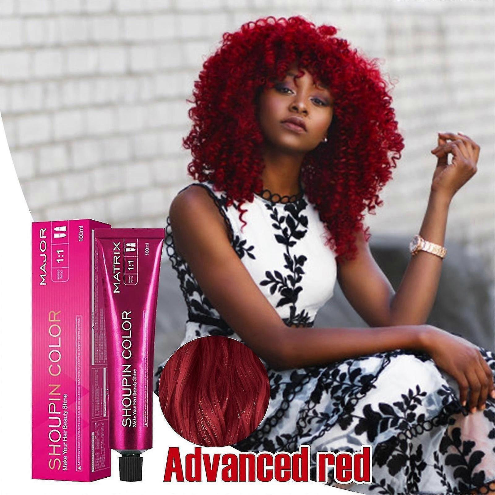 Shoupin Colorant sans ammoniaque Colorant Mono-Pâte Cover Colorant Multicolore C7-45 Rouge