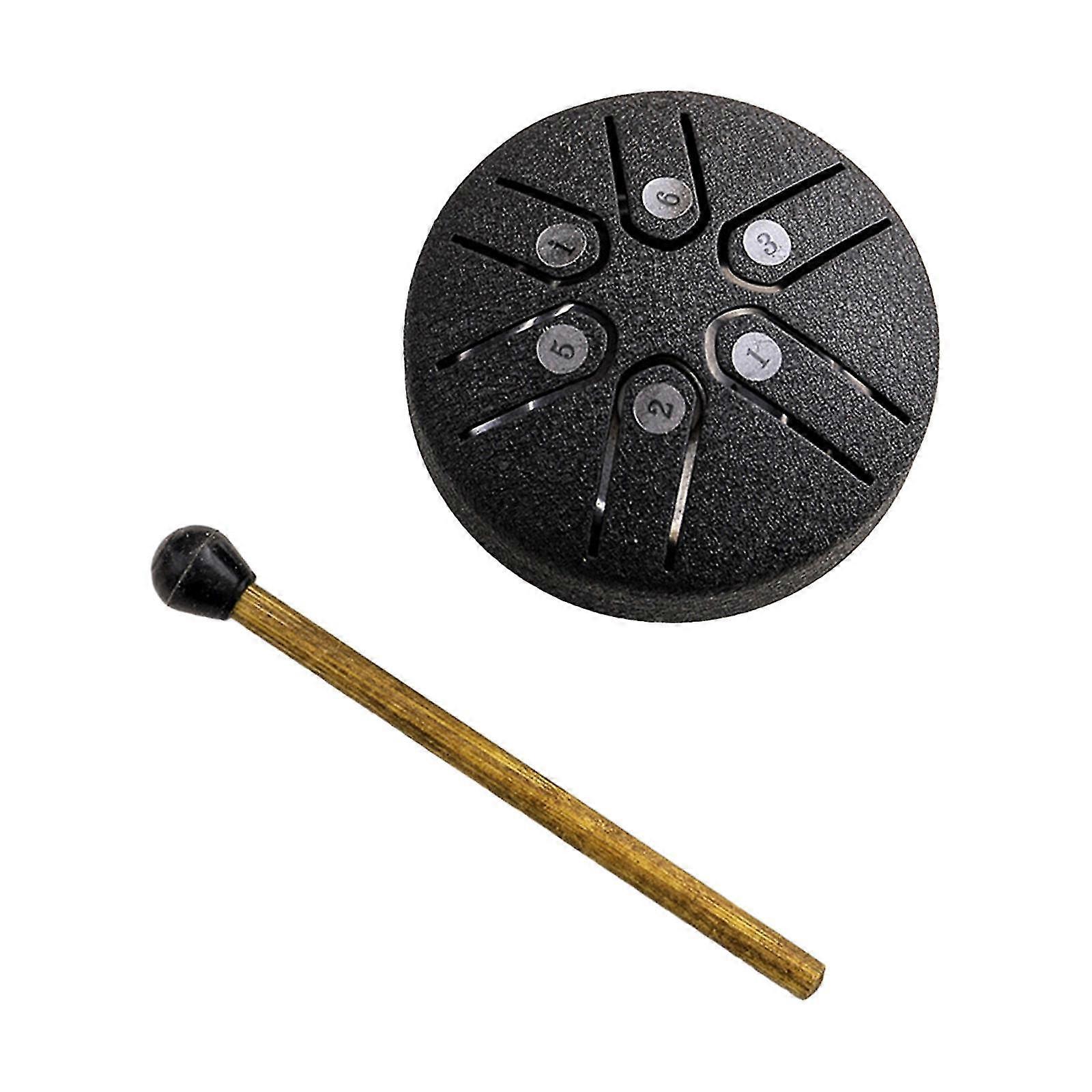 Portable 3-Inch 6-Notes Mini Hand Drum, Professional Ethereal Percussion Instrument for Meditation, Family, and Kids, Suitable for Various D