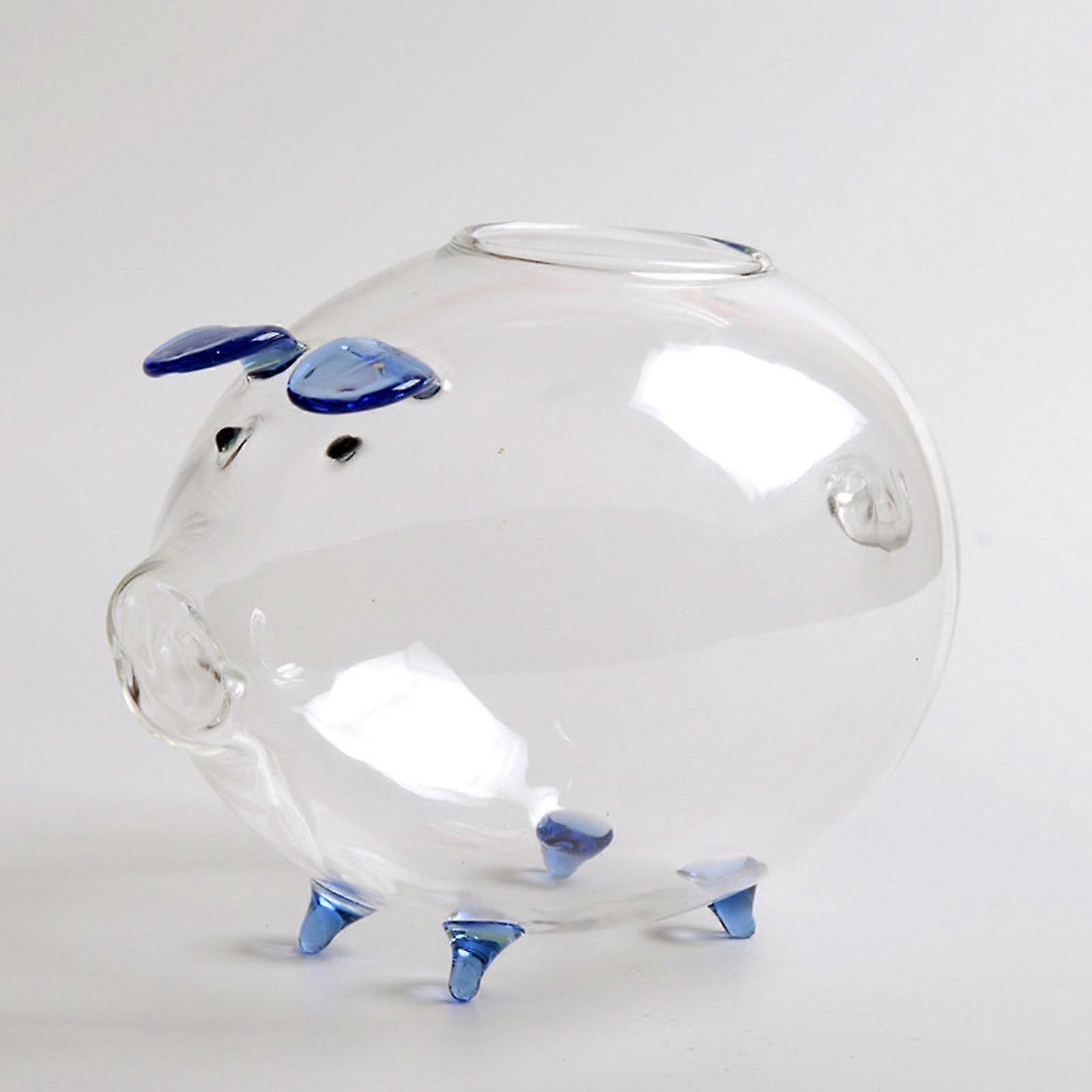 Pig-Shaped Hydroponic Vase for Flowers, Buds, and Plants - Ideal Flower Pot for Office, Living Room, Bookshelf, and Home Decor