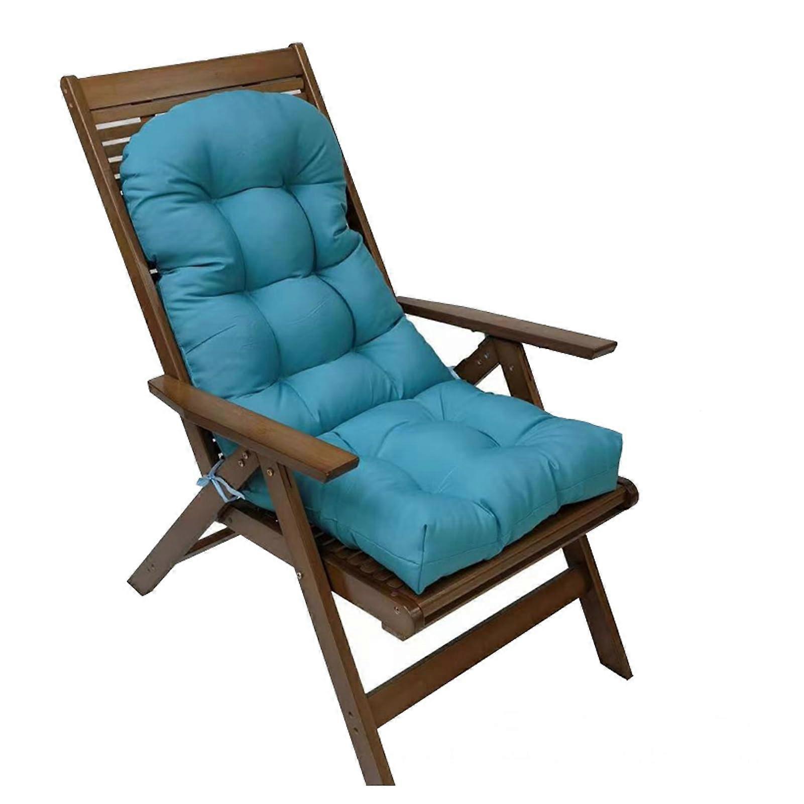 Replacement cushion, rocking chair cushion with high backrest, nonslip lounge chair cushion, waterproof (Blue)