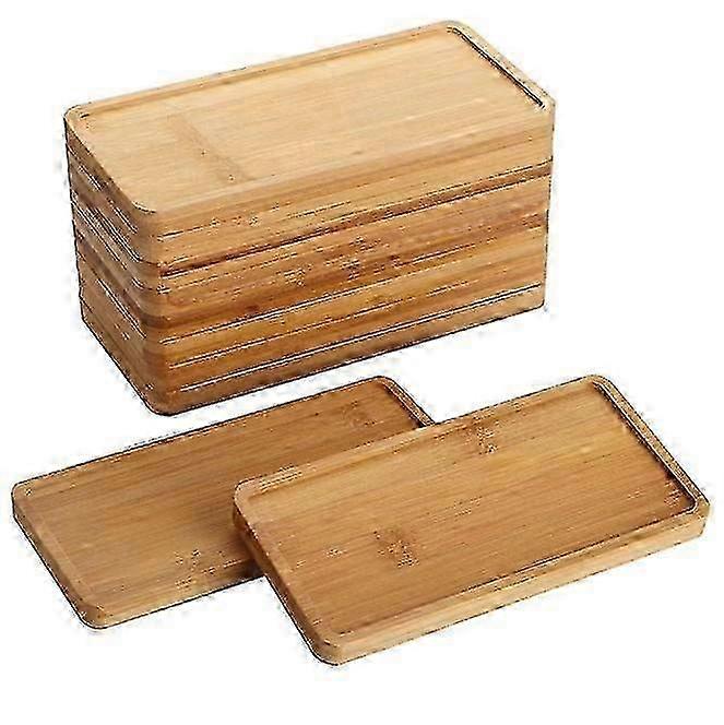 10 Pz Sottopentola in Bambù Rettangolo Vassoio Piattino Piatto per Piante Vaso di Fiori Bonsai