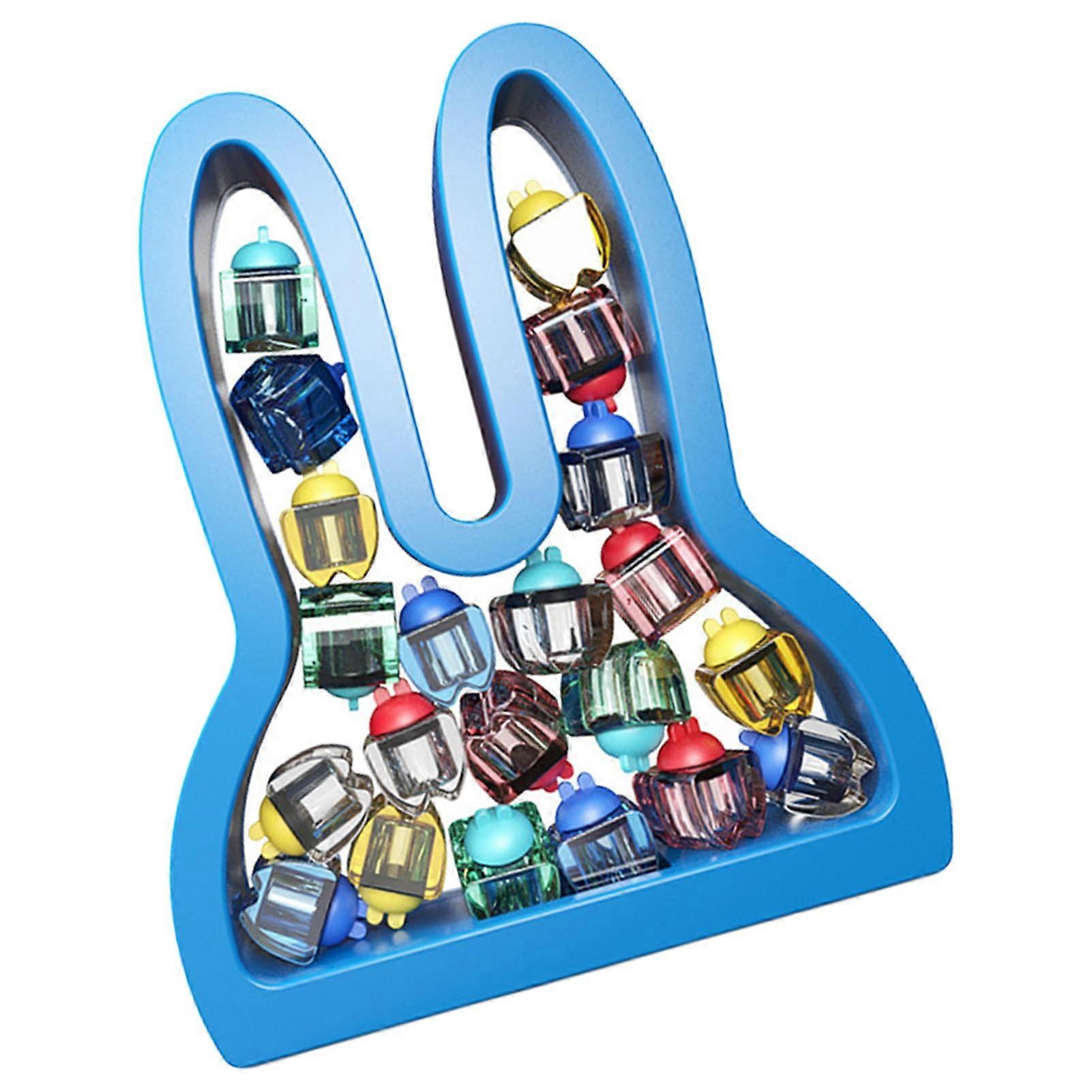 Milk Tooth Storage Box Bunny Shaped Keepsake With Labeling Milestone Album For Kids Birthdays School Home Blue