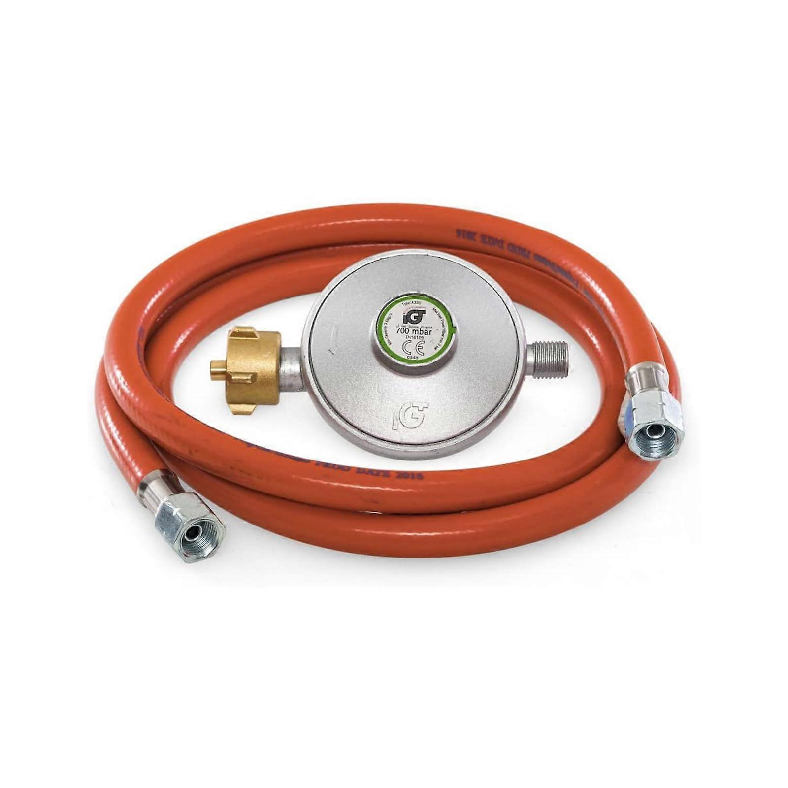 Pressure Reducing Gas Regulator 700 mbar, 1.50 Meter Hose, Gas Regulator For Propane And Butane, Germany Made