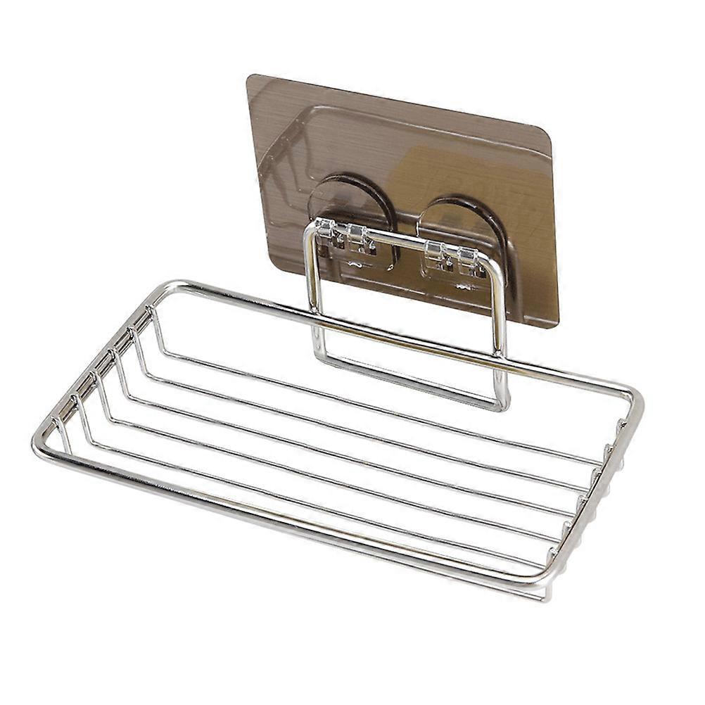 Wall Mounted Stainless Steel Soap Rack Dish for Homeowners 16.8x8.5x10cm Adhesive Sucker for Easy Installation 1Pcs