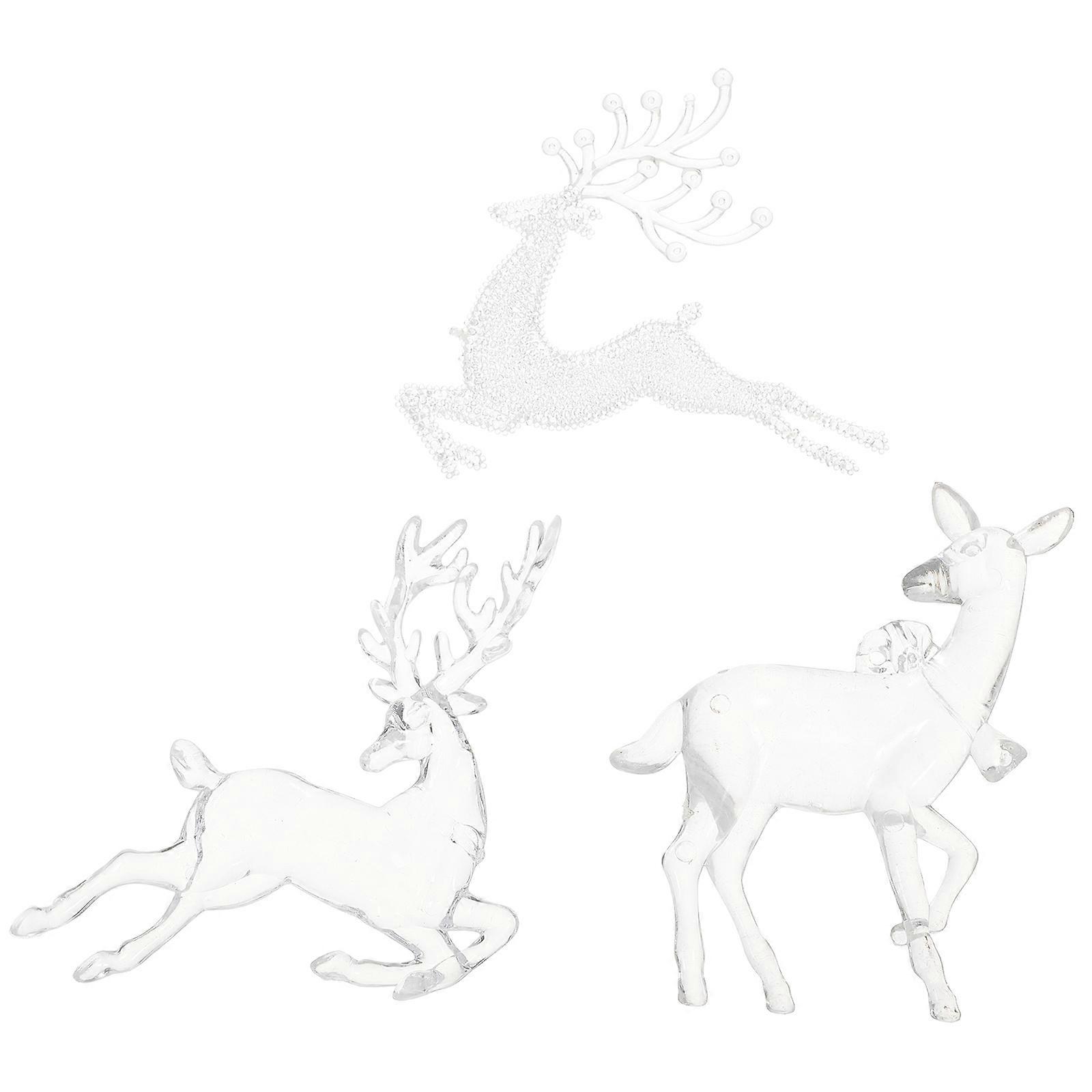 Here's a polished and professional product description for your **Transparent Acrylic Christmas Elk Ornaments**:
 
🎄 **3pcs Transparent Acrylic