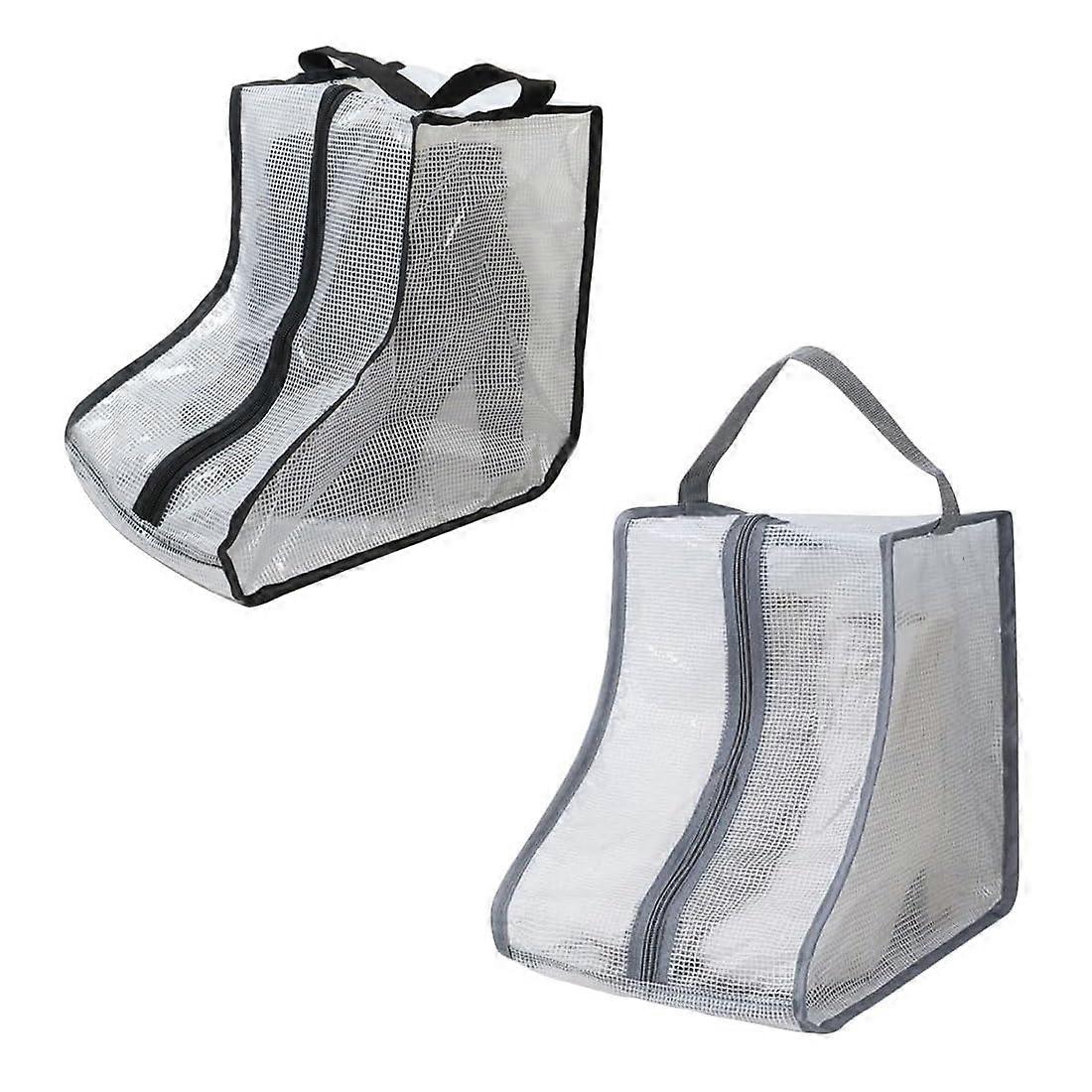 2 x Boots Storage Bag Dustproof Boot Bag for Travel, White