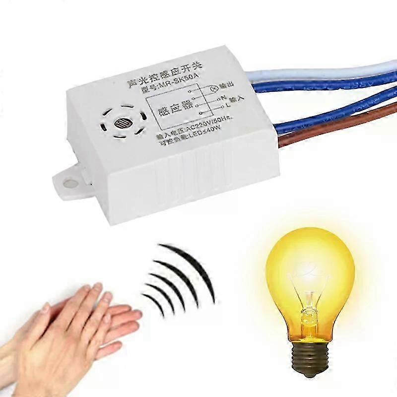 Voice & Sound Activated Light Switch 220V with Auto On/Off Sensor Control