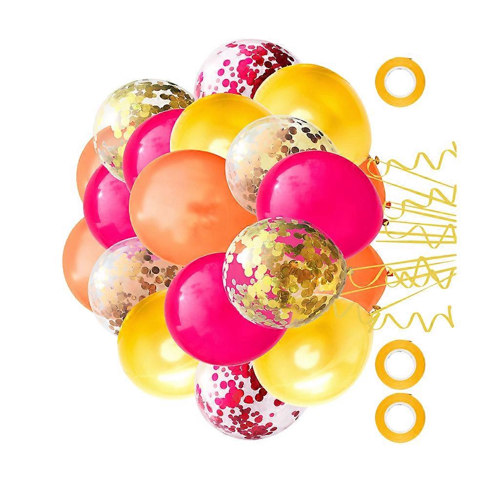 Party Decoration Balloons Hanging Balloons Decor Round Shape Festive Atmosphere 60Pcs Balloons 3Pcs Ribbon