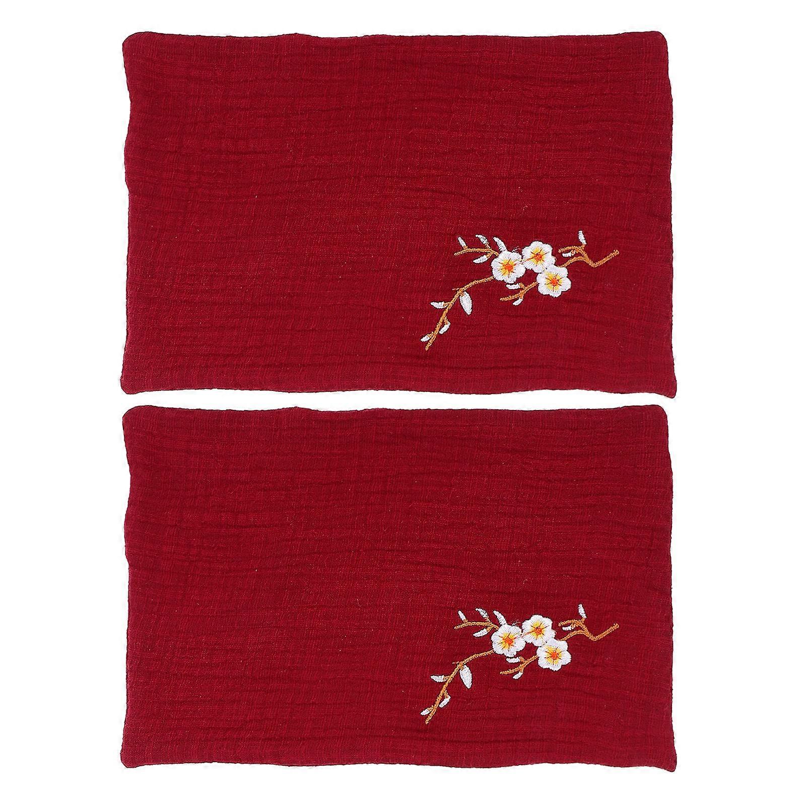 Retro Tea Towel Decorative Napkin For Teapot Red 27x18cm Cleaning 2Set