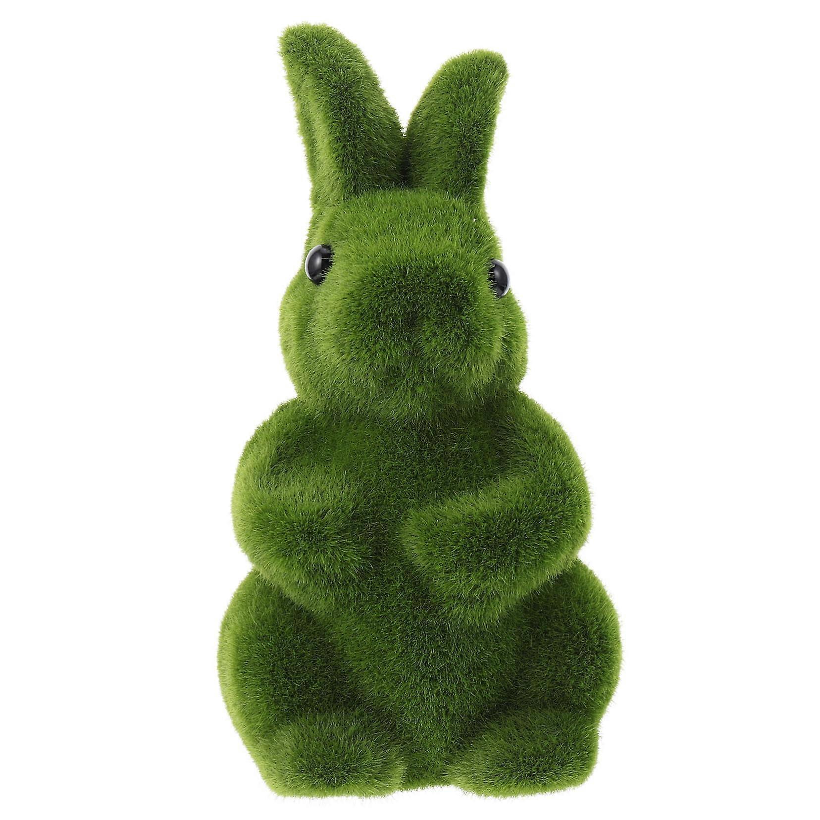 Grass Moss Rabbit Figure Stuffed Flocked Foam Construction Kit Small Size Ideal For Crafts Green