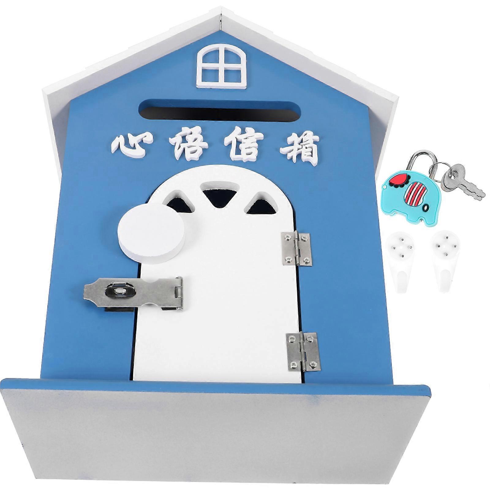 Outdoor Mailbox With Lock Locking Mailbox Decoration Educational Setting 32.00X22.00X12.00CM 1Pack