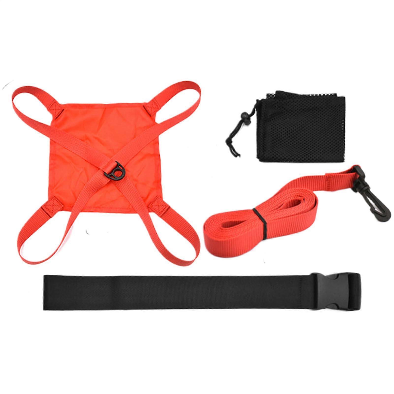 Swimming Resistance Belt with Adjustable Strap, Swim Training Parachute, Red 40 for Improved Technique and Posture