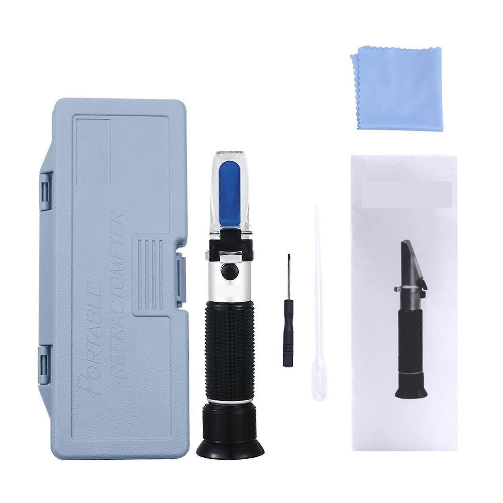 Handheld 080% Alcohol Refractometer for, Household Liquid Brewing Concentration Detector, Efficient and (Plastic Box) 1 UK Plastic Box