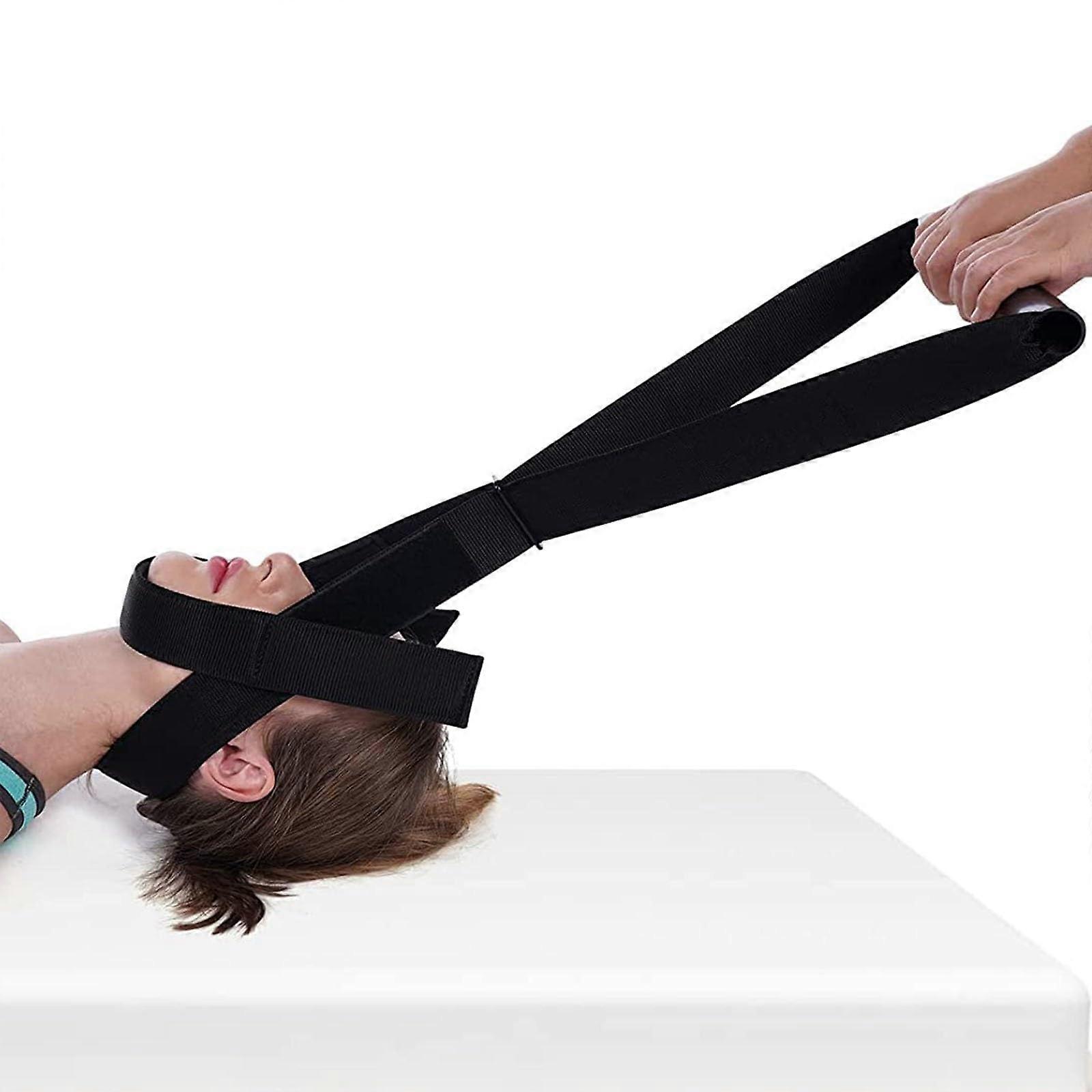 Neck Stretch Strap for Spine Decompression, Comfortable Grip Chin and Neck Strap Tool for Headache Relief, Adjustable Design