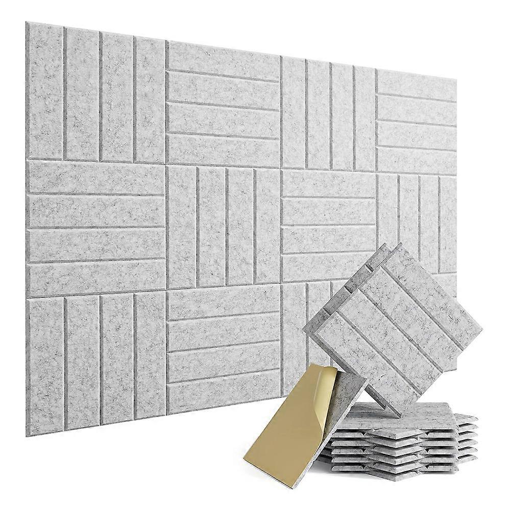 12 Pack Sound Proof Foam Panels for Walls Silver Gray