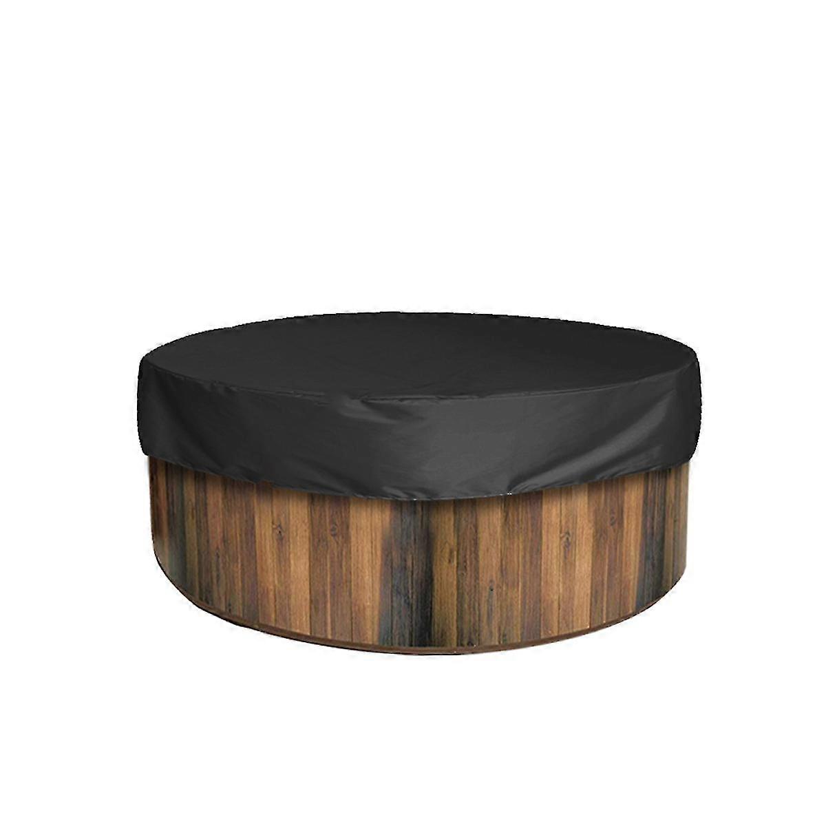 Runde Poolabdeckung für Outdoor-Spa und Badewannen, Sonnenschutz für Pool, 200 * 30 cm, geeignet für bestimmte Marken, schwarze Farbe