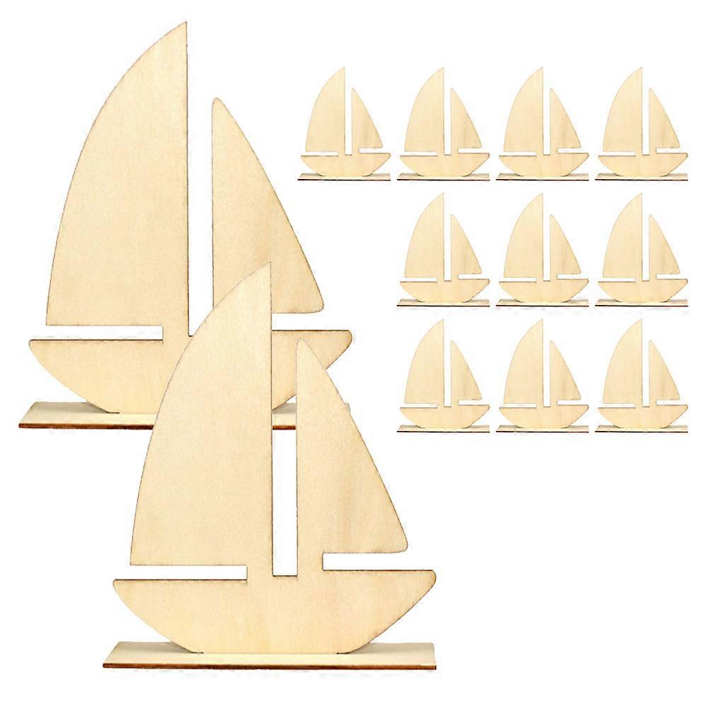 Kindergarten Diy Craft Accessory Wooden Cutout Crafts for Birthday Party Craft Supplies Khaki 18.00X14.80X4.40cm Paintable Ornaments 12Pcs