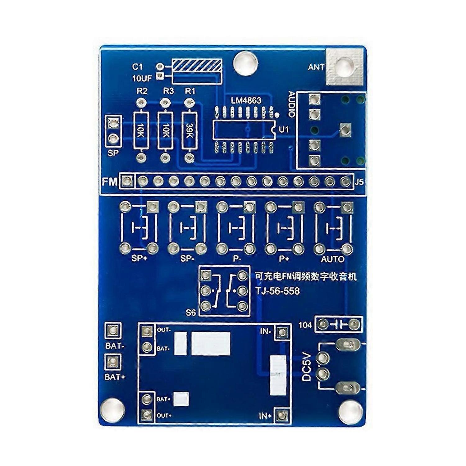 FM Radio Receiver Electronic Welding Kit LCD Display DIY Electronic for Self Assembly and Soldering