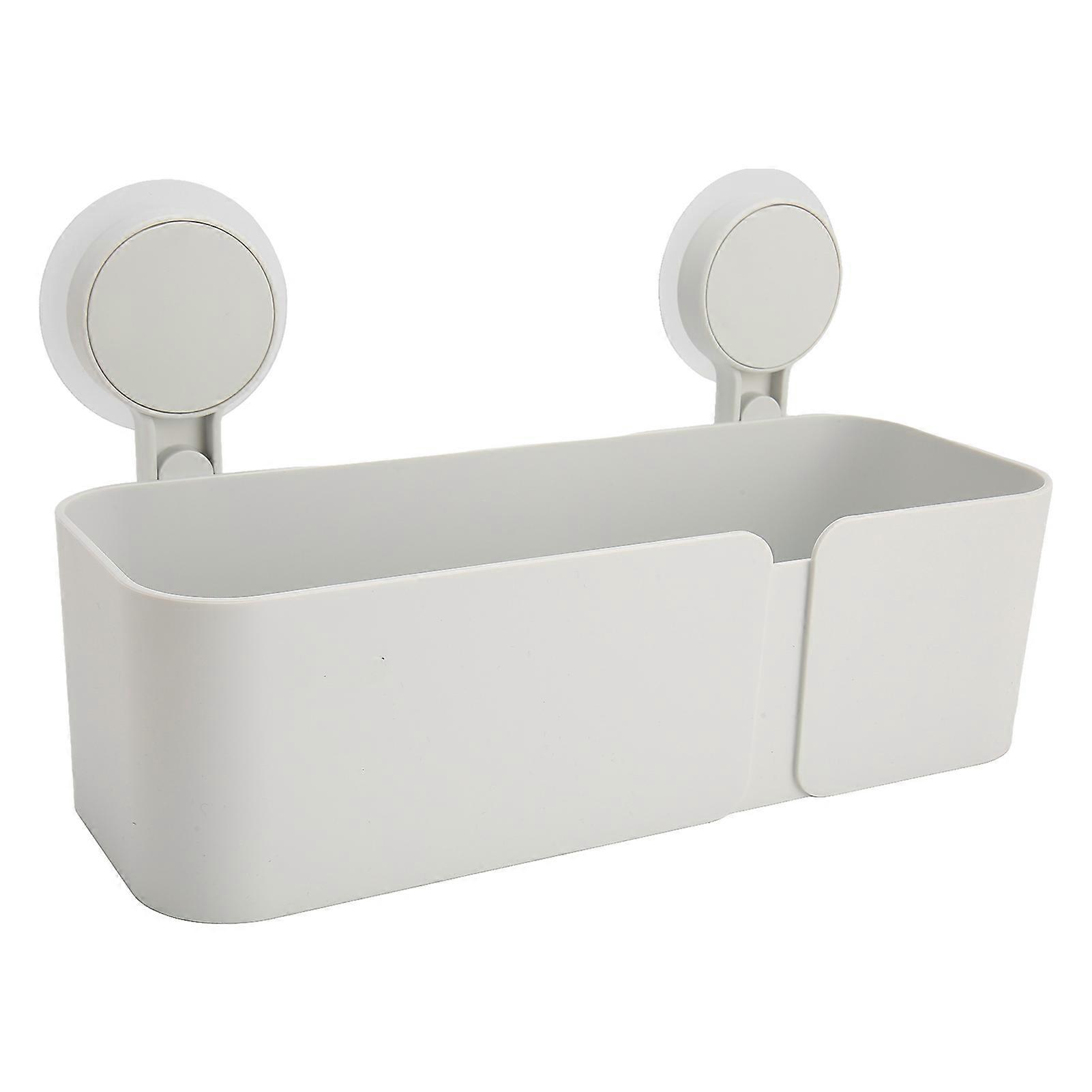 Wall Mounted Large Capacity Punch-Free Storage Box with 2 Hooks