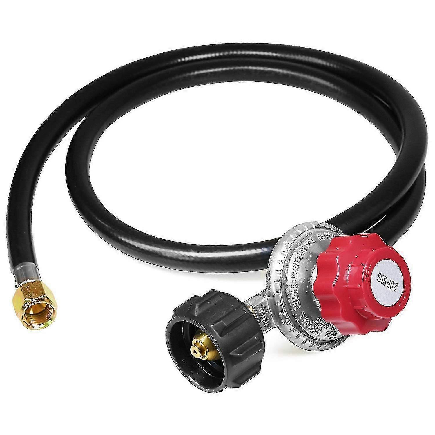 Regolatore regolabile a propano ad alta pressione 0-20 psi con tubo flessibile Qcc1 / Type1 da 4 piedi - Adatto per bruciatore a propano, friggitrice per tacchino, affumicatore e altri elettrodomestici