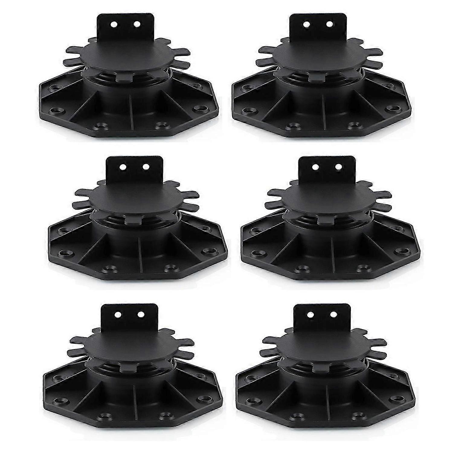 6 Pcs Joist Support Pedestals, Adjustable Decking & Flooring Support Pedestal for Deck, Timber Base