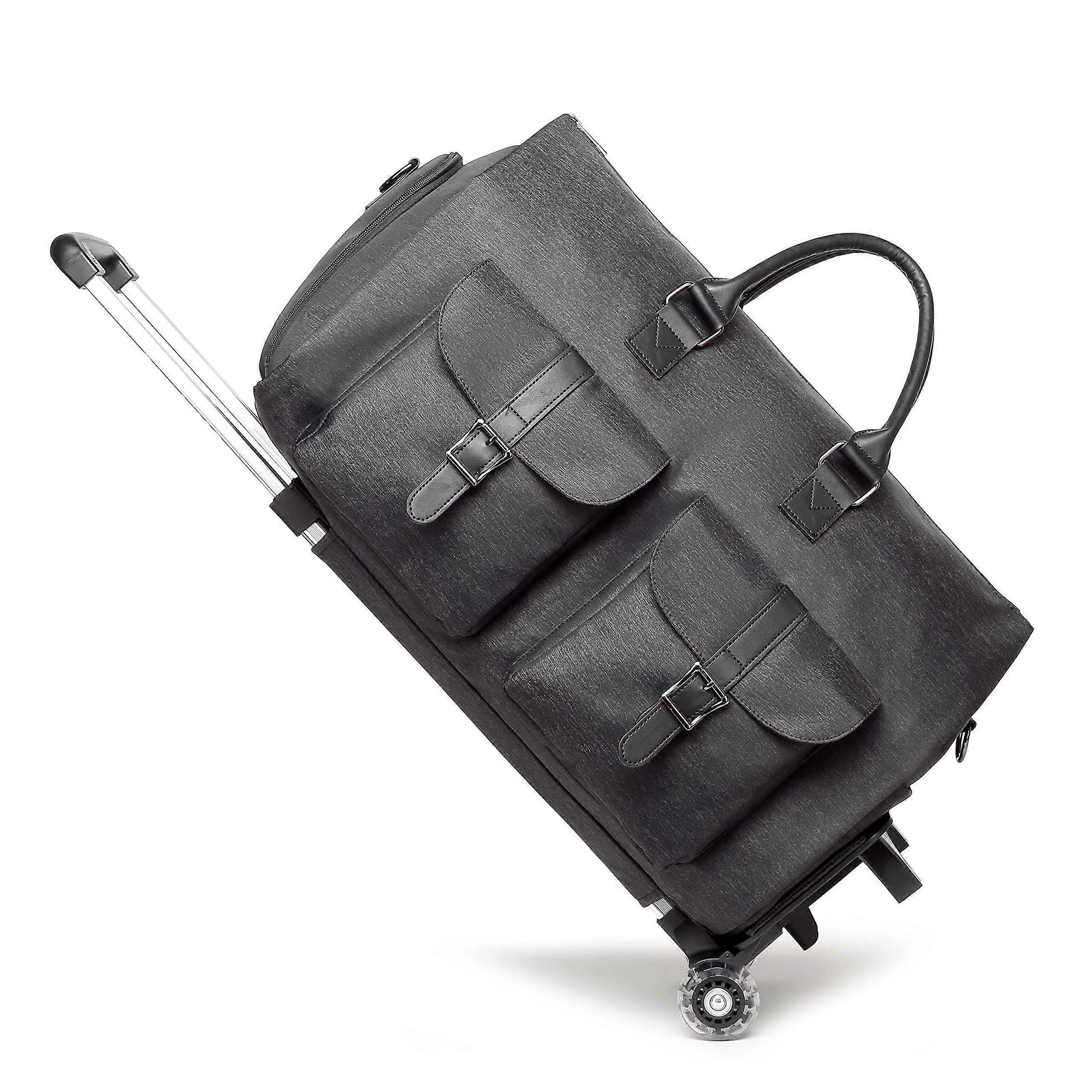 Garment Bag with Wheels, Travel Garment Bag with Shoe Compartment, Rolling Bag with Wheels Gray