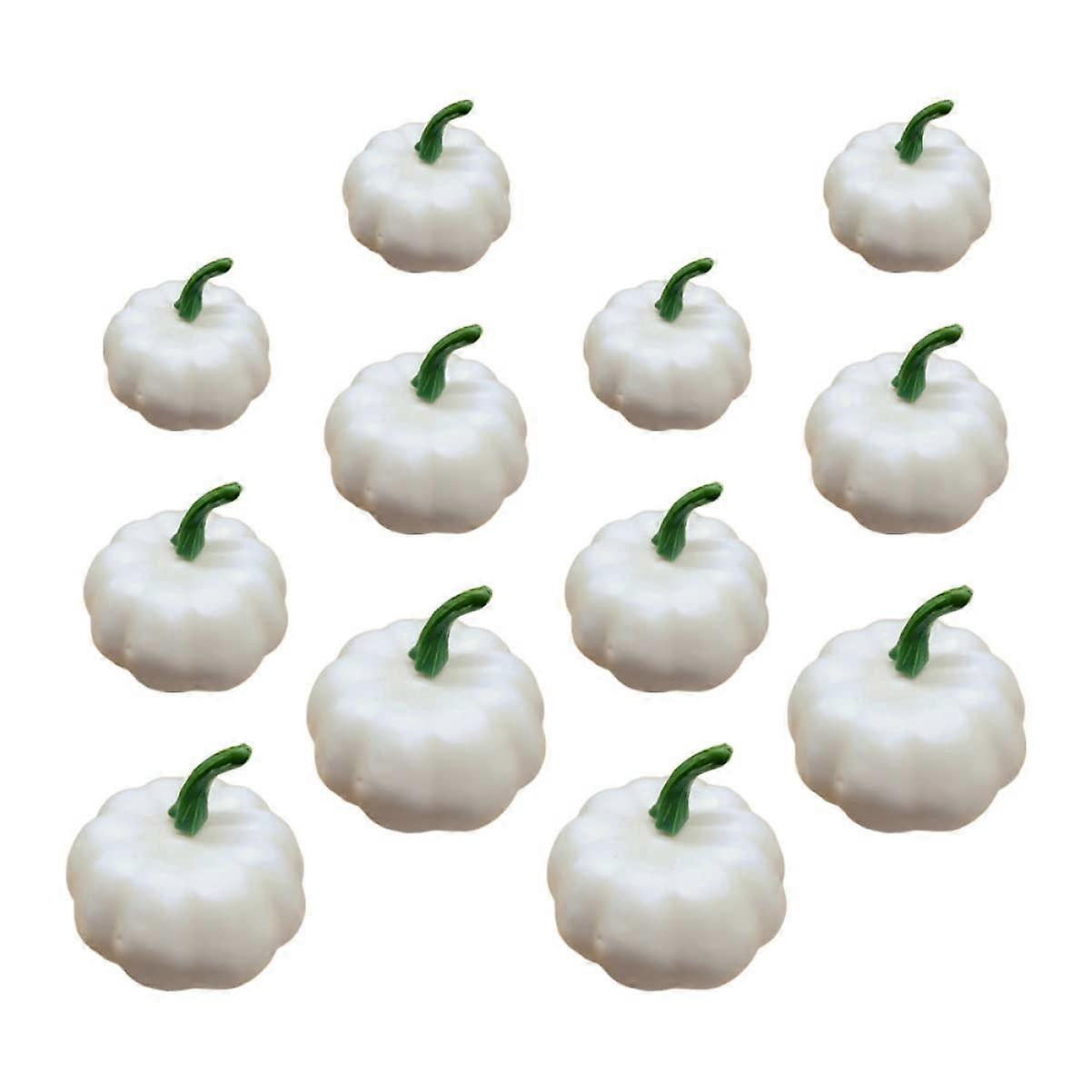 White Artificial Pumpkins for Halloween - Creative Shaped Plastic Decorations, 3 Sizes, Indoor and Outdoor Use