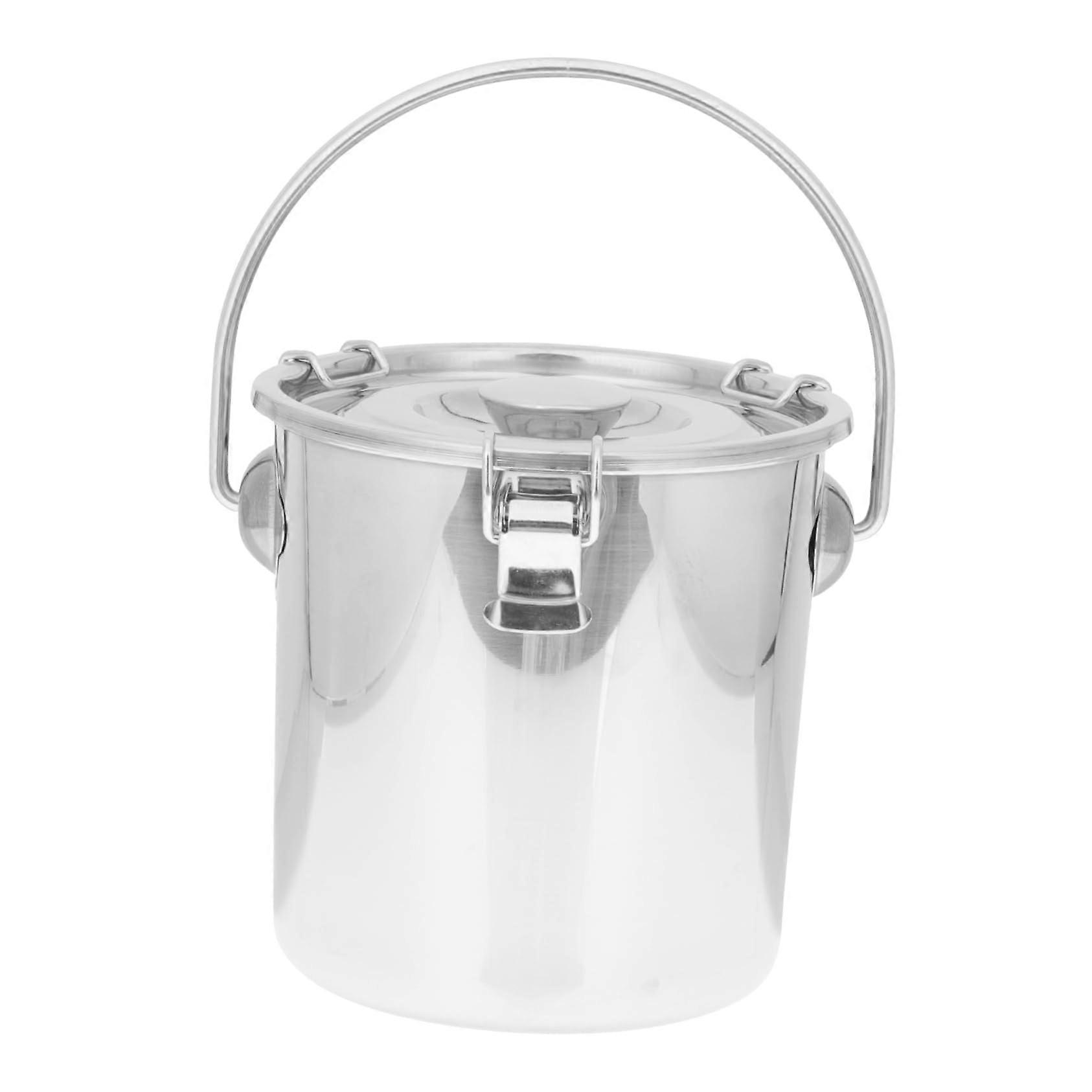 Stainless Steel Container for Rice/Soybeans Compact Kitchen Storage 16X17CM
