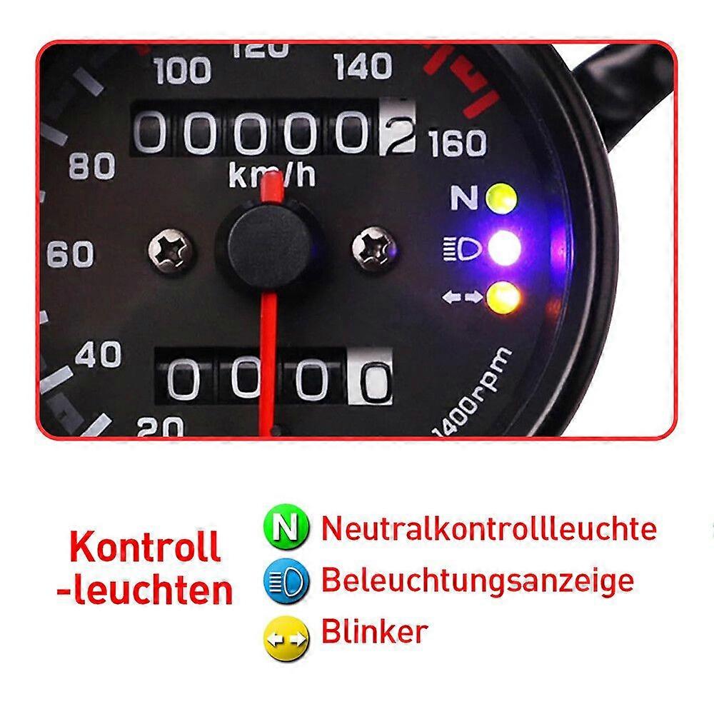 Universal Motorcycle Speedometer Odometer Speedometer Indicator Lights 0~160km/h MK30921