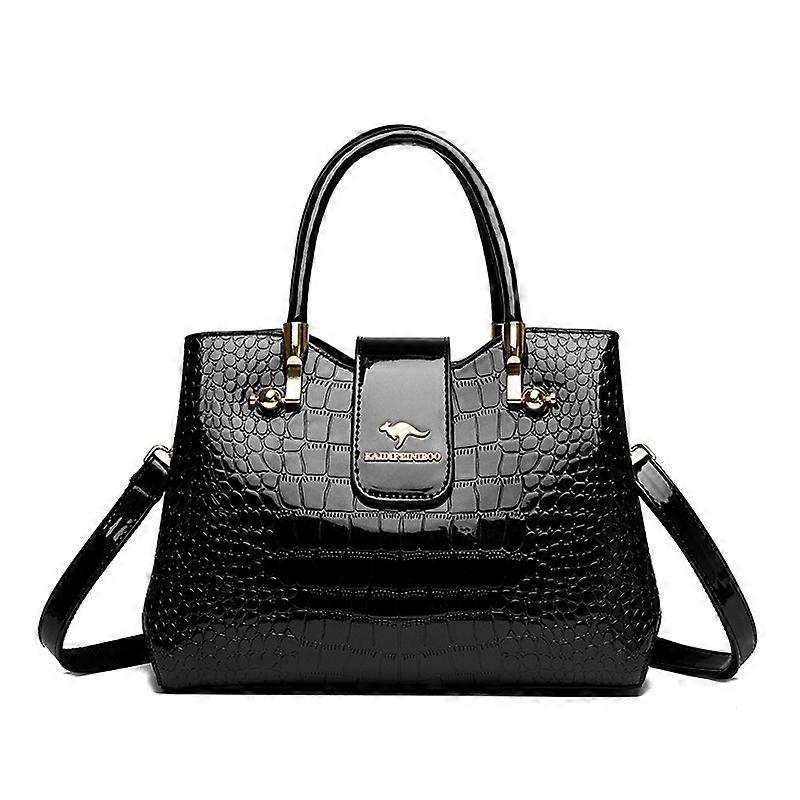 Ladies' handbags, large capacity for storage, European and American retro crocodile pattern style