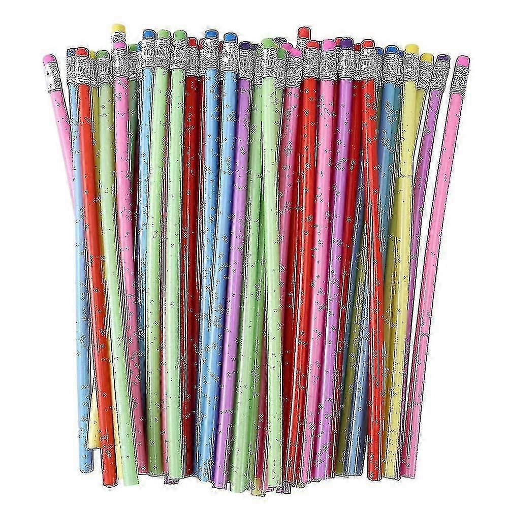 60 Pieces Flexible Bendable Pencils with Eraser, Colorful Soft Pencils
