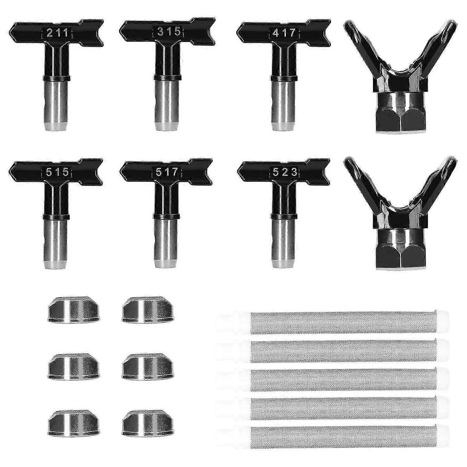 Airless Paint Nozzles and Filters Set Reversible Spraying Machine Tips Airless Paint Sprayer Nozzle Filter Kit Airless Sprayer Spraying Machine Access