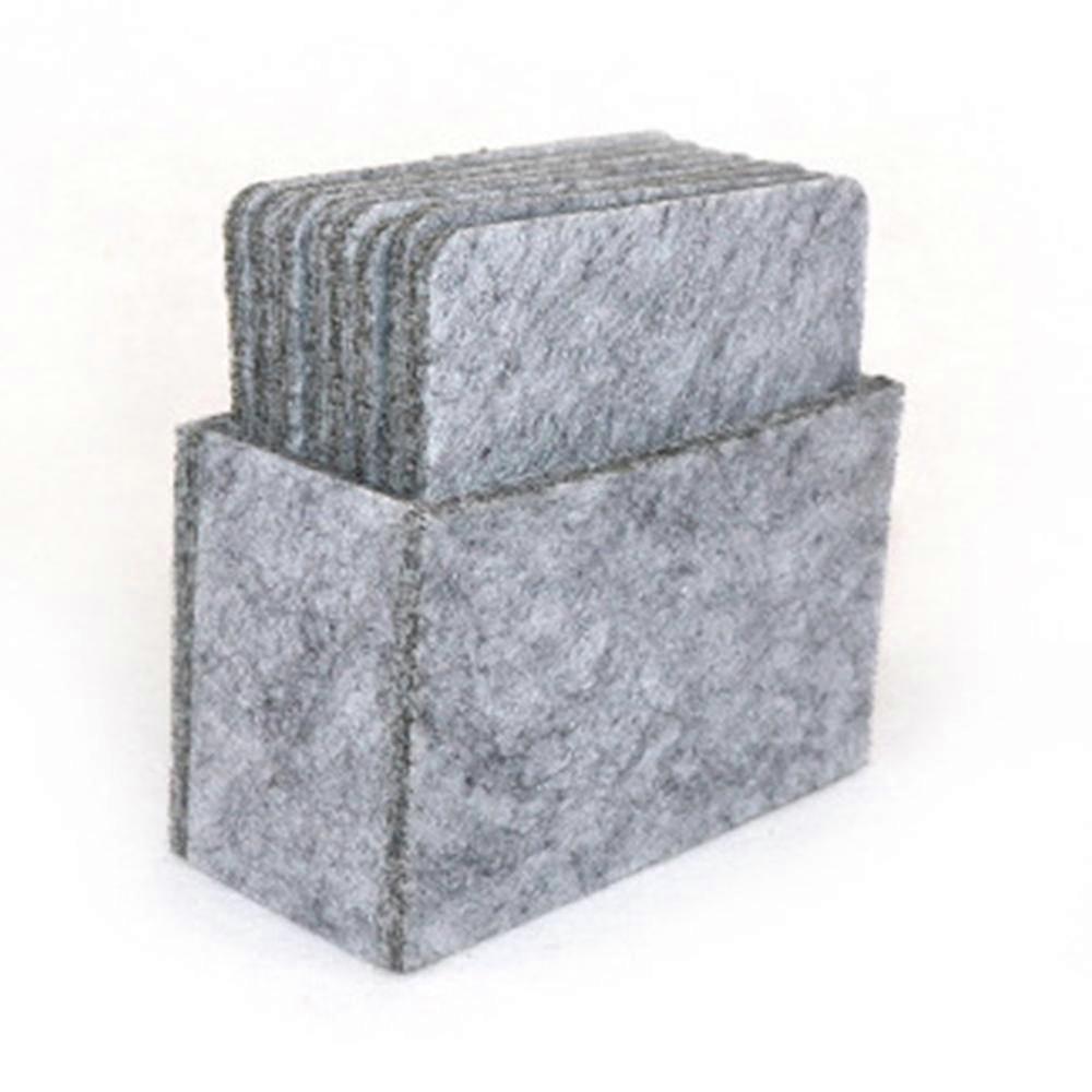 10 felt coasters light gray square | coaster