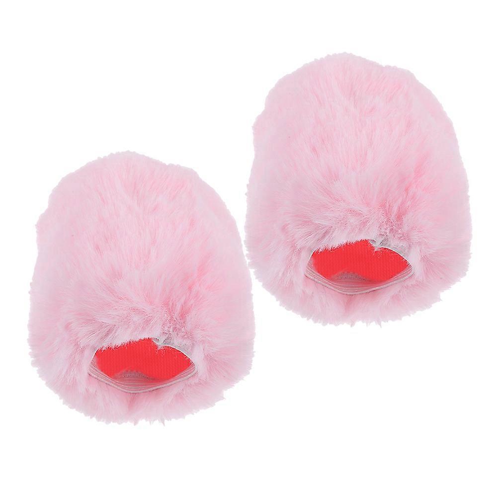 Microphone Protector Cover for Conference Room Stage Performance Pink Supple Plush 2Pcs
