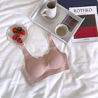 Frauen nahtloser BH mit abnehmbarem Latex-Brustpolster Push-up-Fitness-Camisole Atmungsaktives dünnes Korsett für tägliche neue