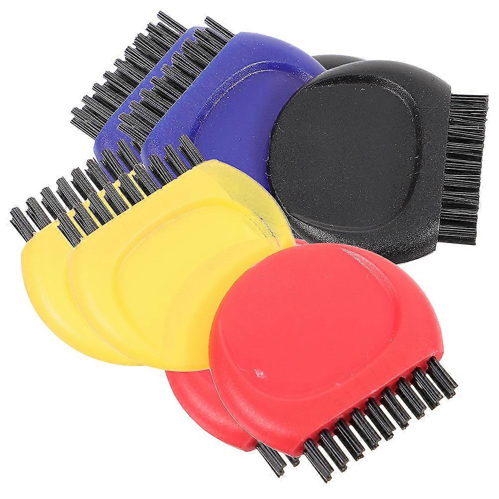 8pcs Reusable Golf Club Brush Set – Multi Functional Groove Cleaning Tool with Yellow, Red, Blue & Black Brushes – Lightweight & Durable Golf
