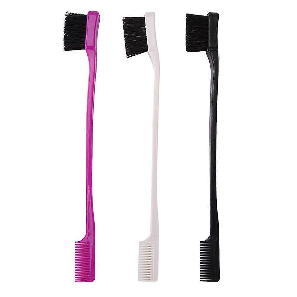 Multi-Function Eyebrow Brush Natural Curly Hairbrush Set For Women And Girls Black Purple Massage Blow-Drying Shaping 1Set