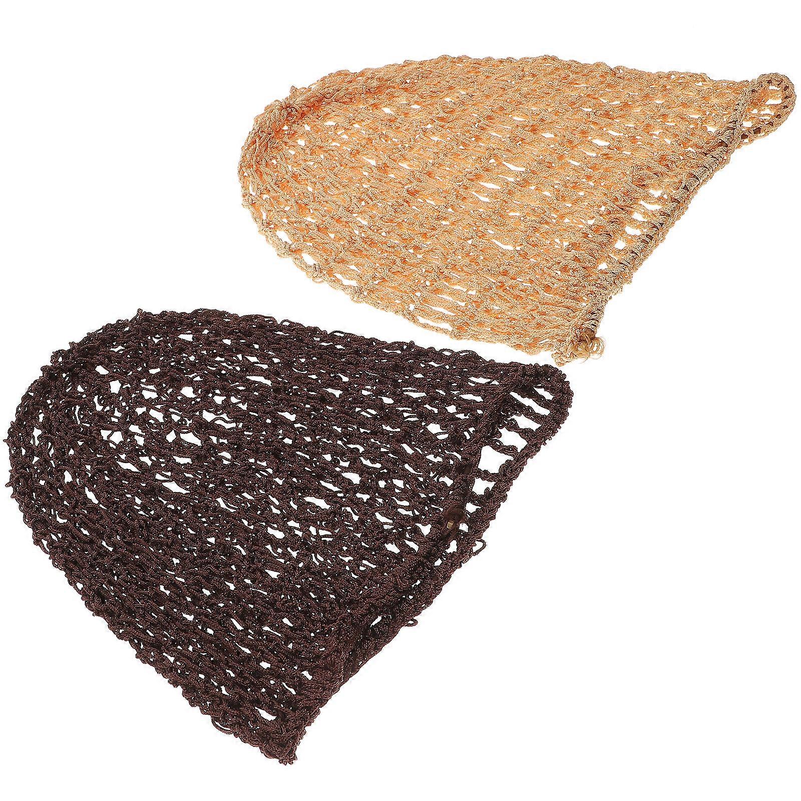 Night Sleeping Net Cap Stretchy Design Sleep Hat Polyester Material 11.8x11.0x0.2in 2Pcs