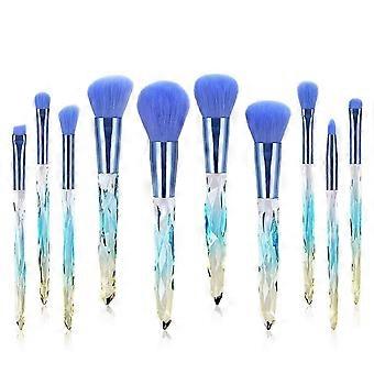 Luxury 10-Piece Crystal Makeup Brush Set - Complete Kit for Flawless Beauty