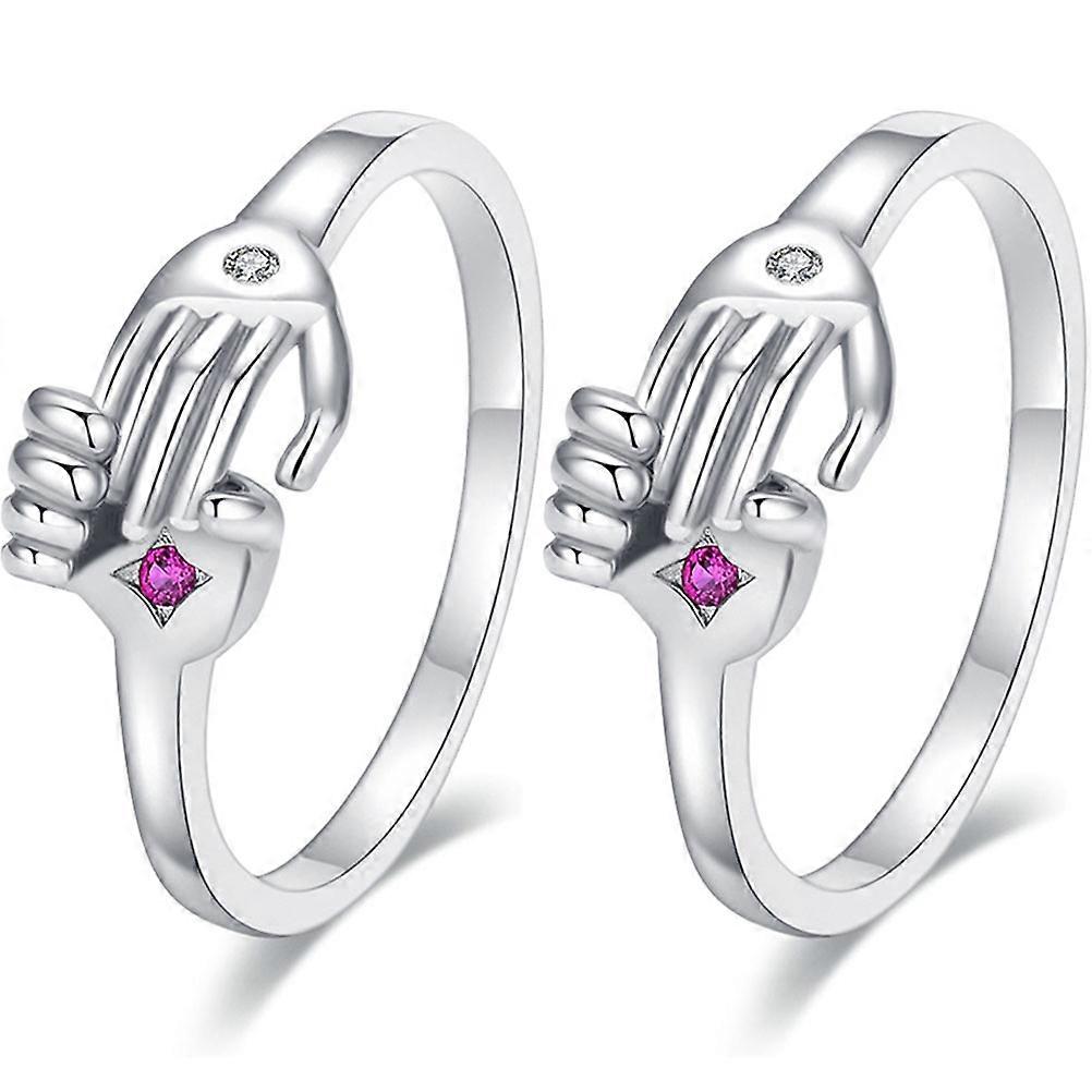 Matching Couples Rings Elegant Circular Design Lightweight Durable Non-Fading Adjustable Copper Material 2pcs