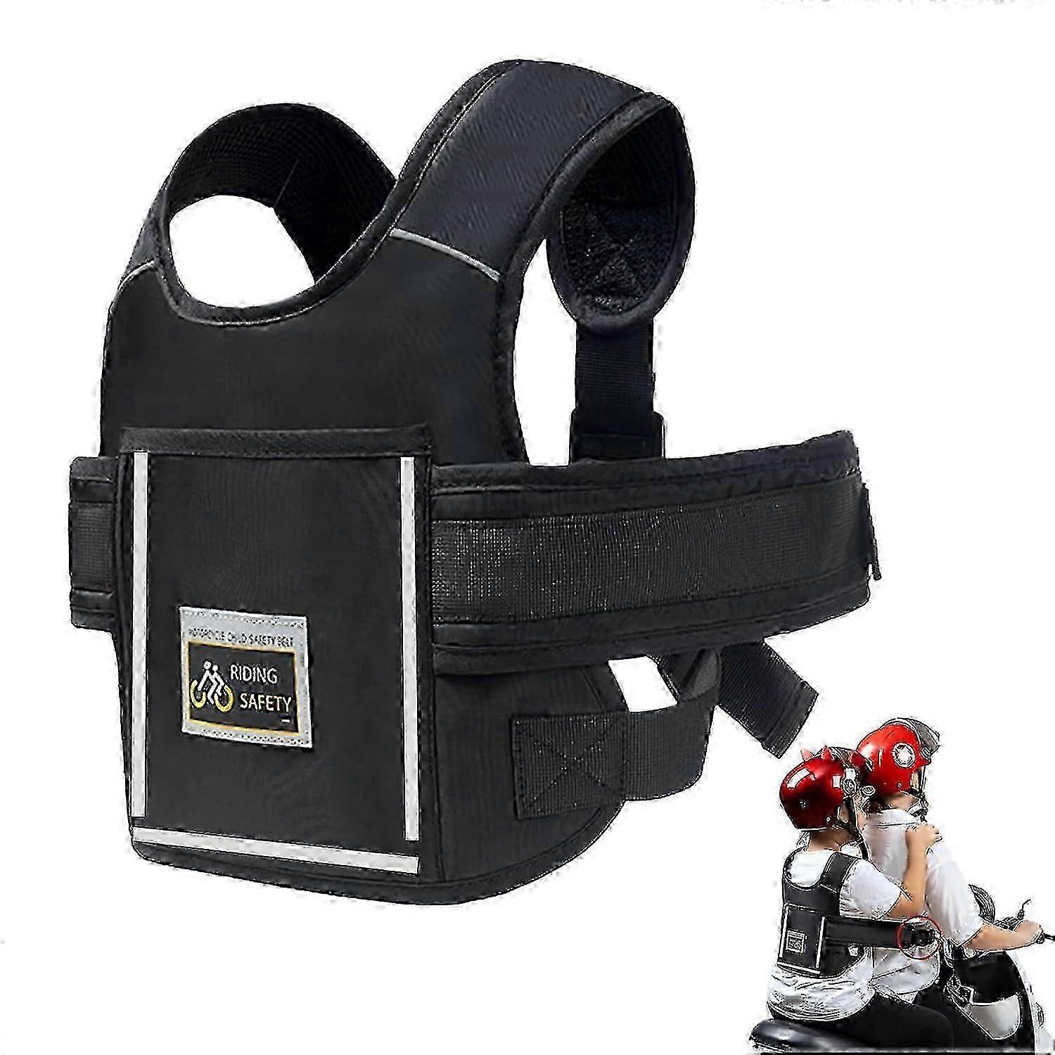 Children's Motorcycle Seat Belt, Adjustable Children's Belt, with Reflective Strips, Suitable for Children