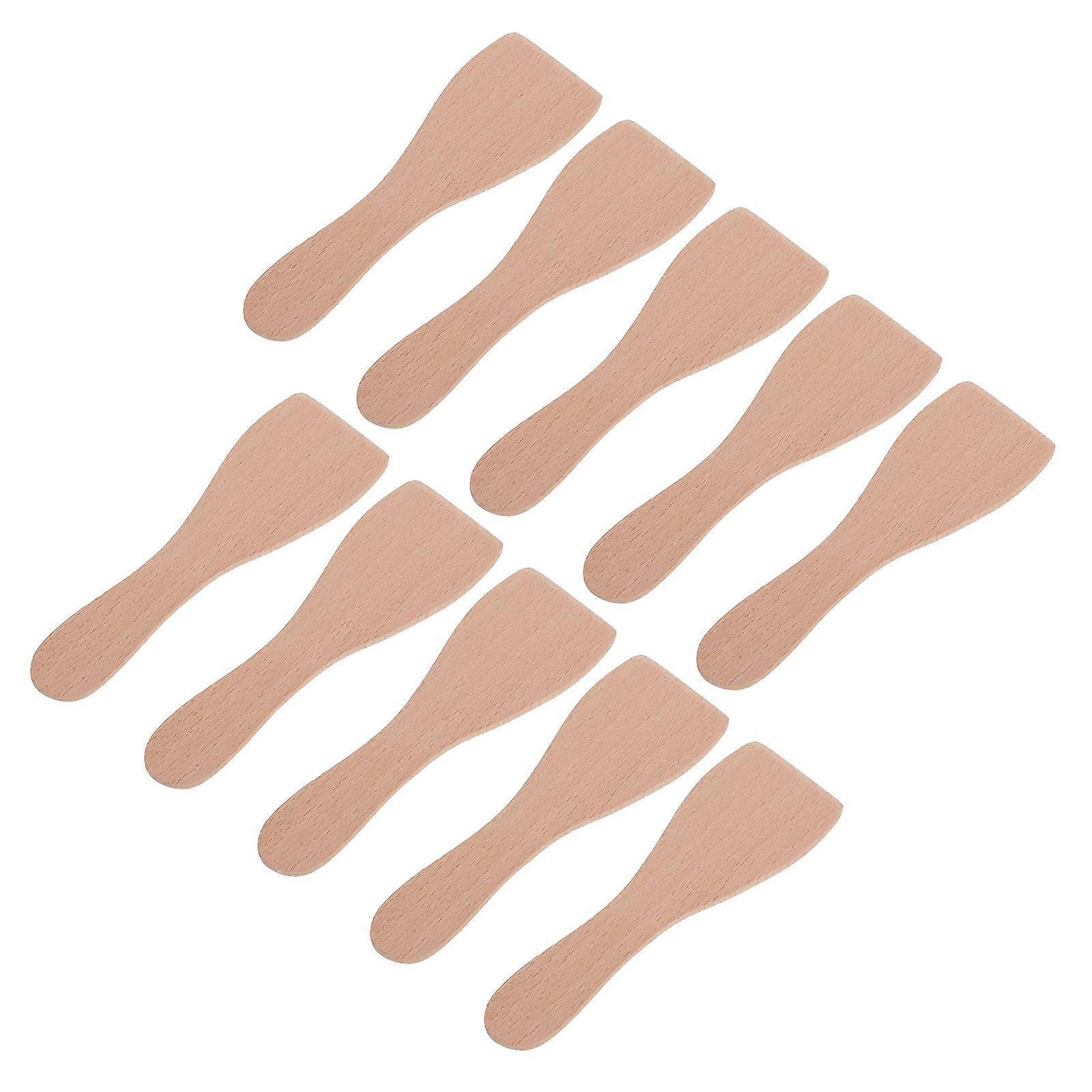 Wooden Spatula with Comfortable Handle for Home Use Easy to Clean and Store Khaki Color 7.8 Inches