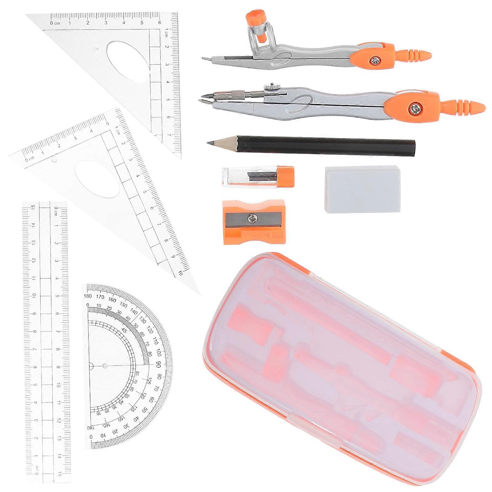 Drafting Tools Math Geometry Kit Precision Drawing For Students Geometry Classes Set 10Pcs
